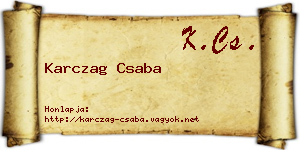 Karczag Csaba névjegykártya