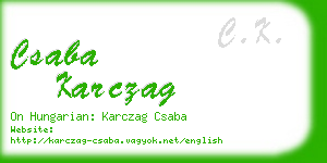 csaba karczag business card